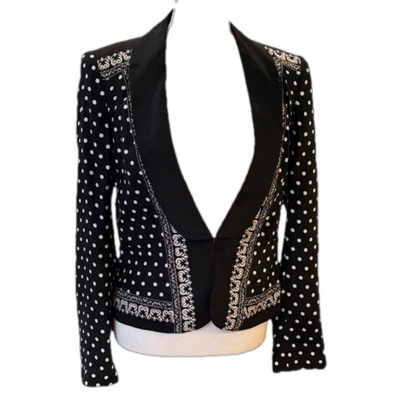 White House Black Market Jackets & Blazers - White House Black Market 100% Silk Blazer Polka Dot Pattern Office Caree…